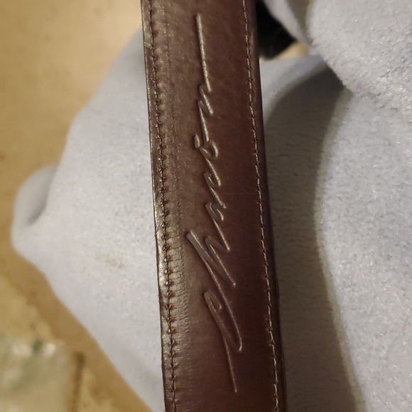 Chacon Genuine Leather & Lizard Black & Brown Belt Goldtone Buckle Size 30 - Picture 3 of 4